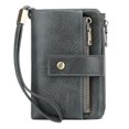 thumbnail image 1 of JFHHQ Men's Korean Style Vertical PU Leather Wallet Slim Bifold with Double Loose and Multiple Functional Card Slots One Size Grey, 1 of 7
