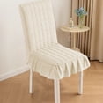 thumbnail image 4 of White 35.43 X 17.72 Inches 90X45Cm Thickened Quilted Chair Covers Full Coverage Stool Cover Set For Dining Office Chairs Washable Polyester Material White, 4 of 7