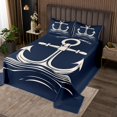 thumbnail image 2 of Erosebridal Retro Anchor Coverlet Set King, Coastal Ocean Bedding Set, Nautical Theme Decor, 3-Piece, 2 of 5