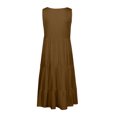 thumbnail image 5 of zanvin Robe T-Shirt Ample Évasée pour Femme, Décontractée, Col Rond, Sans Manches, Fluide, Unie, Été, Café, L, 5 of 5