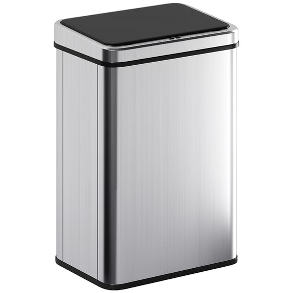 HOMCOM Poubelle Automatique de 10,6 Gallons, Poubelle Sans Contact, Argent