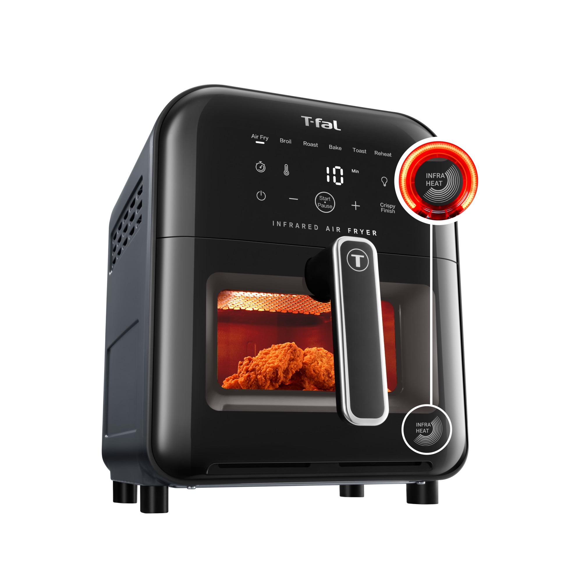 T-fal Infrared Air Fryer, Infra-Heat™ Technology, 7-in-1, 6L/6.3QT, No-Preheating, Faster, Juicier, Crispier, Graphite