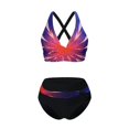 thumbnail image 4 of GZWYHT Bathing Suit for Women Tankini Swimsuits for Women Womens Swimsuits Two High Waisted Bathing Suits Color Block Wrap Front Bikini Sets Womens Swimsuits Women Beach Fashion Purple L, 4 of 5