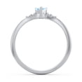 thumbnail image 4 of Birthstone Heart Ring with Shoulder Accents - Aquamarine (March), 4 of 4