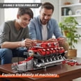 thumbnail image 4 of Mould King Lambo V12 Engine Model Kit That Runs, 3472PCS Motorized STEM Building Set with App Control, 12 Moving Pistons & 4-Speed Gearbox for Adults & Teens 14+, 4 of 5