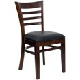 thumbnail image 1 of HERCULES Series Ladder Back Walnut Wood Restaurant Chair - Black Vinyl Seat, 1 of 9
