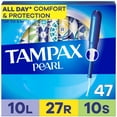 thumbnail image 1 of Tampax Pearl Tampons Multipack, with LeakGuard Braid, Light/Regular/Super Absorbency, Unscented, 1 of 23