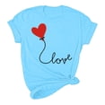 thumbnail image 5 of Meichang Hauts pour Femmes T-Shirts de la Saint-Valentin T-Shirts de Fête à Col Rond T-Shirts à Imprimé Cœur d'Amour T-Shirts à Manches Courtes Jolis Tees Blouses en Liquidation, 5 of 5