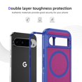 thumbnail image 2 of Google Pixel 9 / 9 Pro Phone Case, Phone case Google Pixel 9 / 9 Pro Magnetic Case [Compatible with MagSafe] Tough Rugged Matte Slim Shockproof Anti-Fingerprint Anti-Scratch Cover, Blue+Rose, 2 of 7