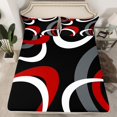 thumbnail image 2 of Erosebridal Black and White Red Full Sheet Sets, Abstract Line Bedding Full Size, Geometry Home Decor 4pcs, 2 of 7