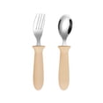 thumbnail image 1 of RKSTN Stainless Steel Children Fork Spoon 304 Stainless Steel Children's Fork Spoon-piece Set With Handle Baby Eating Spoon Training Chopstick Set, 1 of 5