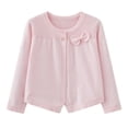 thumbnail image 1 of Girls Shrug Cardigan One-button Ruffle Open Front Cotton Knit Crop Jacket Toddler Fall Bolero Outerwear 18M-14Y (18 Months, Pink 04), 1 of 6