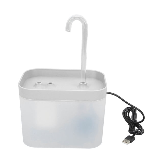 Pet Drinking Fountain, Automatic Circulation Cat Water Fountain For Cats Transparent White