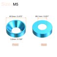thumbnail image 2 of Unique Bargains Lot de 30 Rondelles à Encastrer M5 en Alliage d'Aluminium Anodisé pour Finition, Bleu Ciel, 2 of 4