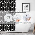 thumbnail image 2 of Black Stall Half 36 x 72 Inch Cloth Shower Curtain, Waterproof Design and Polyester, Quick-Drying, Heavy Duty Small Shower Curtains Set for Bathroom, Durable and Washable with 8 Metal Hooks, 2 of 5