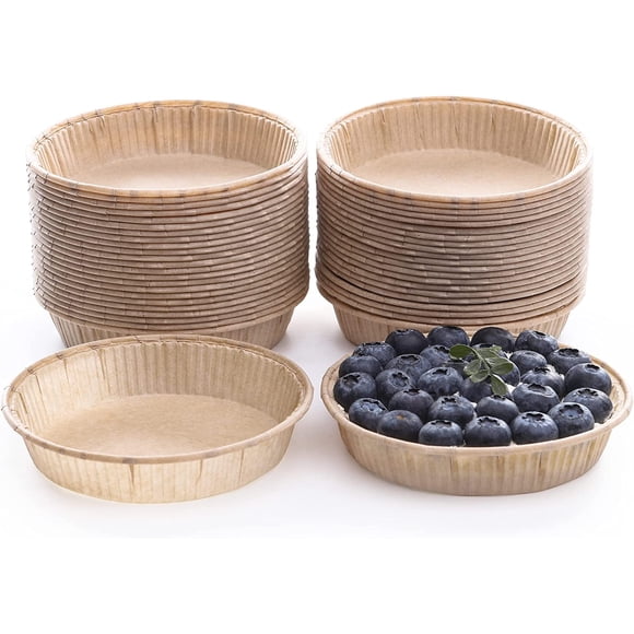 50pcs Mini Tart Pan for Baking, 4 Inch Mini Pie Pan, Non Stick 4 Inch Cake Pan, Mini Pie Tins, Pie Plate, Disposable Quiche Baking Dish, Oven Safe