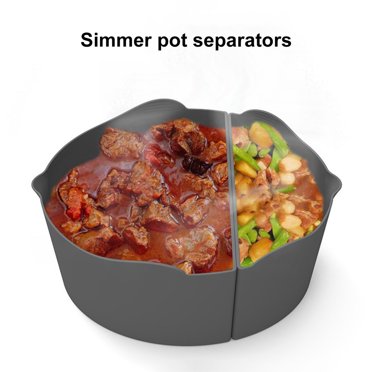 CNKOO 1 Set 6QT Slow Cooker Divider Liner 2 Grids Reusable Dishwasher Safe Crock Pot Silicone Slow Cooker Liner Kitchen Supplies