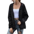 thumbnail image 1 of Manteau Imperméable à Capuche pour Femme, Mode Décontractée, Couleur Unie, avec Fermeture Éclair et Poches, à Panneaux, pour l'Extérieur, 1 of 5