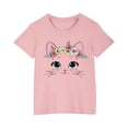 thumbnail image 2 of Rbaofujie T-Shirts Graphiques Mignons de Chat pour Fille Manches Courtes Hauts d'Été, 2 of 4