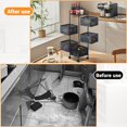 thumbnail image 3 of 5 Tier Rolling Storage Cart, Metal Mesh Rolling Cart Organizer with Top Lid, 3 of 6