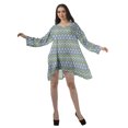 thumbnail image 3 of Moomaya Chemise à Manches Longues Femme Imprimée Robes Grande Taille Rayonne Tuniques Courtes, 3 of 4