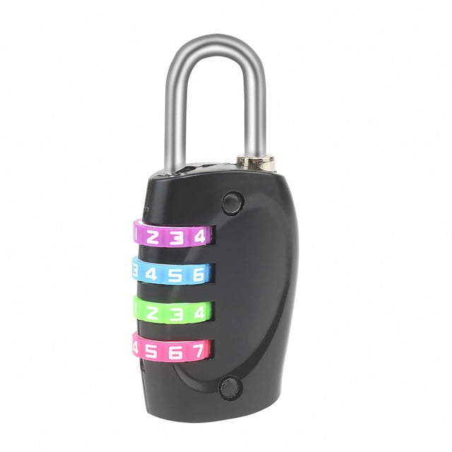 Hi,Fancy Office 4-digit Combination Lock Camping Business Trip Suitcase Luggage Locker Gate Door Resettable Padlock Security Accessories Black/Colorful keys