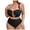 Black, variant on Kyusrd Bikini Sets For Women Two Piece Swimsuits Summer Beach Swim Bathing Suits Women Summer Solid Chest Pad Underwire Bikini Sports Split Swimsuit
