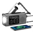 thumbnail image 1 of Am Fm Radio,4000Mah Hand Crank Emergency Solar Radio Noaa Am Fm Portable Weather Radio Dynamo Radio Polymer Battery Torch Led Flashlight Alarm for Camping,Flashlights for Emergencies, 1 of 9