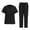 Black1, variant on Ktyne Womens Scrubs Sets M Stretchy Nurse Uniform Short Sleeve V-Neck Scrub Top & Jogger Pant Solid Color Scrubs Sets with Multi Pocket Pink M