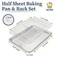 thumbnail image 2 of Aluminum Baking Sheet with Stainless Steel Cooling Rack Set by Ultra Cuisine - Half Sheet Size Pan 13 x 18 inch, Durable Rimmed Sides, Easy Clean, Commercial Quality for Cooking and Roasting, 2 of 4