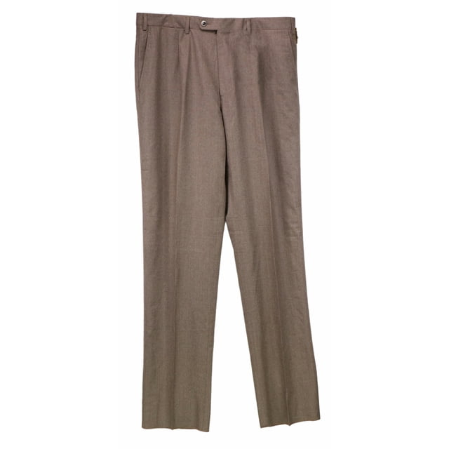 Vigano Men's 095 Brown 1959 Collection Wool Dress Pants - 40
