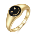 thumbnail image 1 of Gold Smiley Face Ring Signet, Vintage Golden Gifts Jewe, 1 of 5