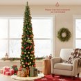 thumbnail image 4 of Costway 9 FT Pre-Lit Pencil Christmas Tree with 400 LED Lights & 699 Branch Tips Party, 4 of 10