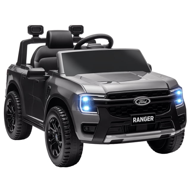 Qaba Ford Ranger sous Licence Voiture Électrique 12 V avec Rangement Arrière, Gris