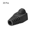 thumbnail image 2 of Unique Bargains Black 6mm Hole Dia RJ45 Boots Cover Anti Dust Plastic Protector for Network Cable Cat5 Cat5E Cat6 20Pcs, 2 of 3