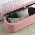 thumbnail image 3 of KOSSMAI Upholstered Tufted Strip Storage Bench Ottoman 45.5" For Living Room Bed Room Office Entry Pink, 3 of 8