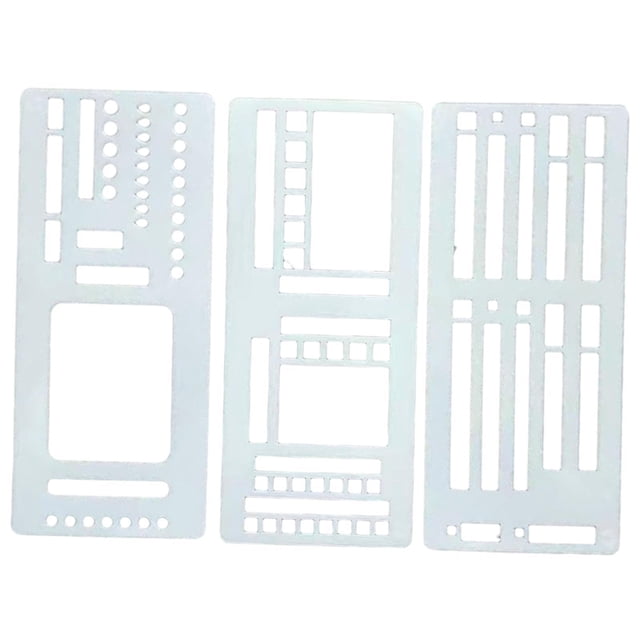 segolike 3 Pieces Journal Stencil Drafting Tool DIY Drawing Templates Planner Stencils for Diary Holiday Cards Notebook Schedule Books Style B
