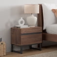 thumbnail image 4 of WAMPAT Modern End Table, 2 Drawers, Small Space Side Table, Wooden Nightstand, Bedside Storage for Living Room, Bedroom, Rustic Brown, 4 of 8