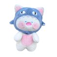 thumbnail image 2 of Peluche Chat Requin Confortable Coussin de Canapé pour Dormir Adorable Mignon Chat Requin 50 cm, 2 of 9