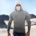 thumbnail image 1 of Handshe Chandail à Capuchon d'Été pour Homme à Imprimé Soleil, Léger et Respirant, Protection Solaire UPF 50+, Manches Longues, pour la Randonnée, la Course et les Activités de Plein Air, Grande Taille, 1 of 5