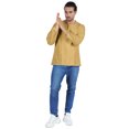 thumbnail image 2 of Atasi Kurta à Manches Longues pour Hommes en Coton Slub Uni à Col Rond Chemise Ethnique-6564, 2 of 7