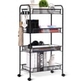 thumbnail image 1 of Kingrack Rolling Cart, 4-Tier Metal Utility Cart with wheels for Office and Home, Black, 1 of 6