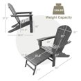 thumbnail image 2 of Gymax Chaise Adirondack de Patio en HDPE Chaise Longue d'Extérieur avec Ottoman Rétractable Gris, 2 of 7