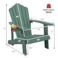 thumbnail image 2 of Gymax Chaise Adirondack d'Extérieur à Lattes Résistante aux Intempéries pour Patio avec Porte-Gobelet Vert Foncé, 2 of 8