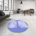 thumbnail image 4 of Ahgly Company Machine Washable Indoor Square Transitional Light Slate Blue Area Rugs, 3' Square, 4 of 7
