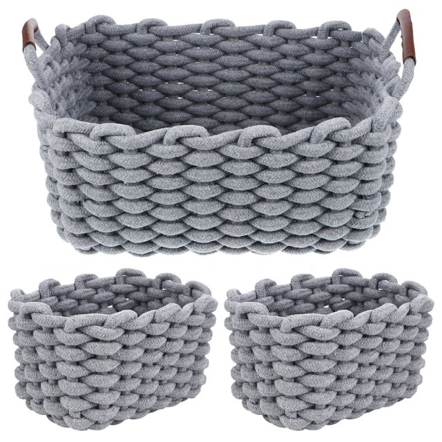 3 Pcs 1 Ensemble Paniers Emboîtables Paniers Cadeaux Simples Boîtes de Rangement Polyvalentes