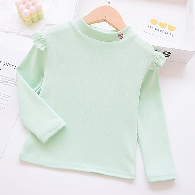 RXIRUCGD Chemise Imprimée à Manches Longues pour Fille avec Col Rond et Base Décontractée en Dessous (Vert, Taille : 4 Ans)