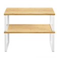 thumbnail image 1 of SONGMICS Cabinet Organizer Shelf, 2 Shelves, Kitchen Storage, Spice Rack, Stackable, Expandable, Metal and Engineered Wood, White and Natural Beige, 1 of 9