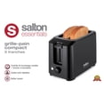 thumbnail image 3 of Salton Essentials - Compact Toaster, 2 Slice Capacity, Black, 3 of 3