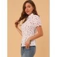 thumbnail image 4 of INSPIRE CHIC Chemise à Manches Courtes pour Femme en Coton à Imprimé Floral avec Col Peter Pan, 4 of 6